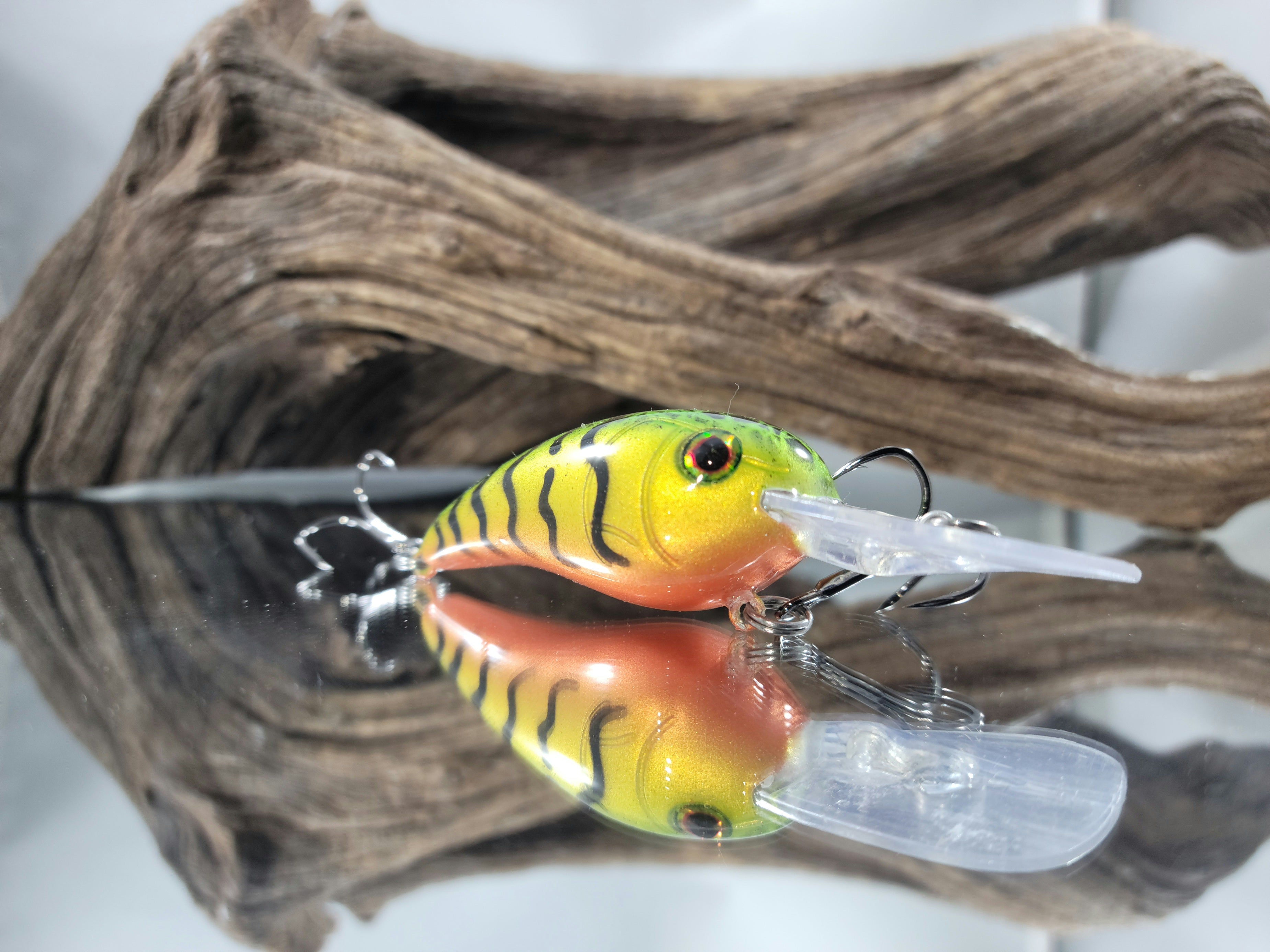 RK 55 Style Crankbait - Iridescent Fire Tiger – Clyde's Cranks
